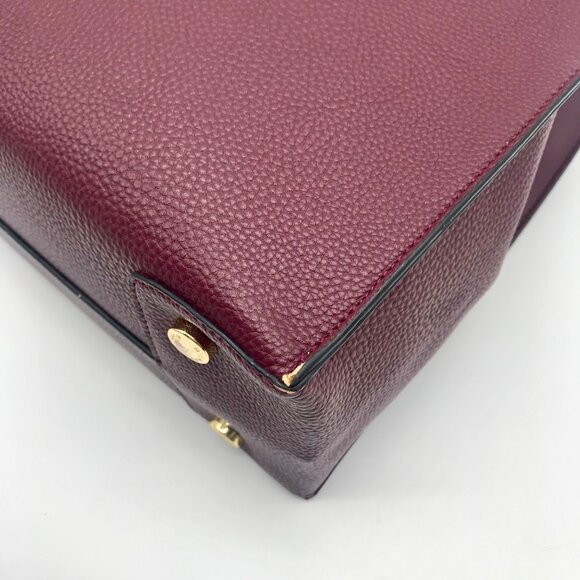 Michael Kors Burgundy Leather Mercer Convertible Satchel Bag - Picture 8 of 11
